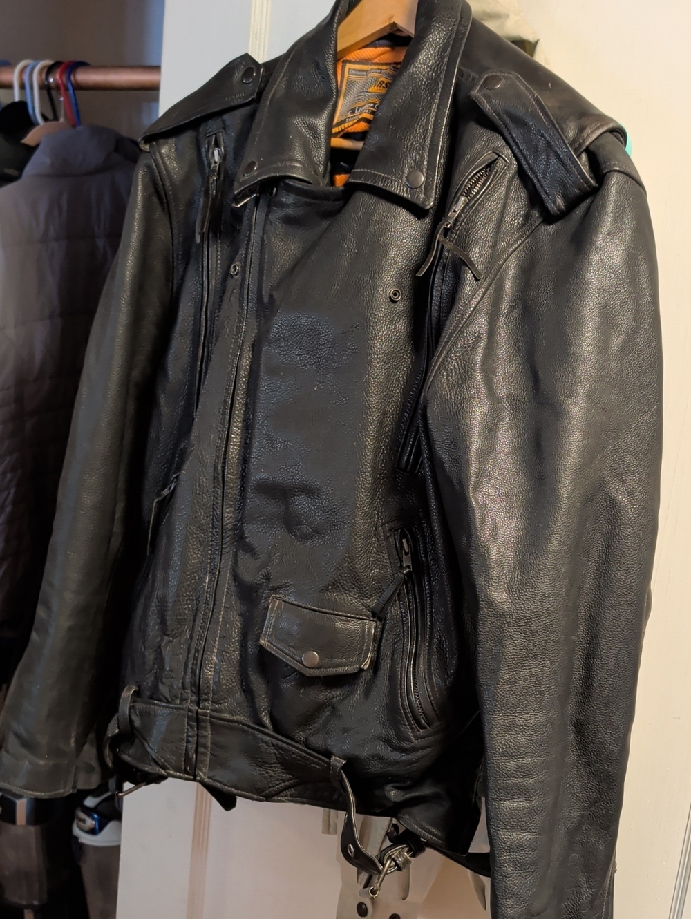 Black Leather Bomber Jacket - Brand First